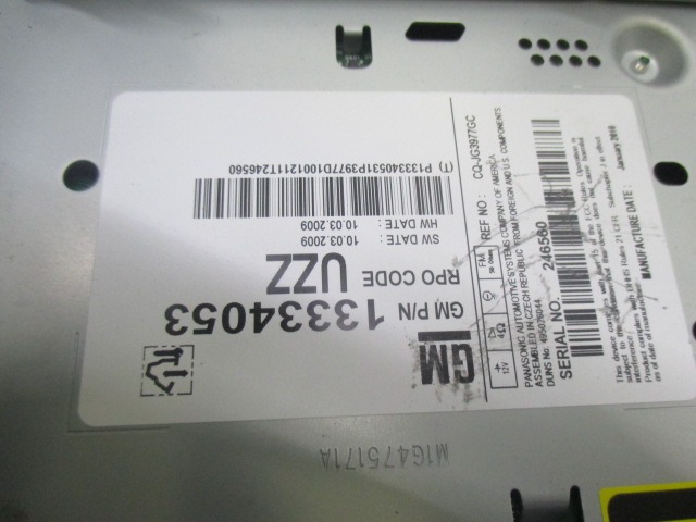 RADIO CD / OJACEVALNIK / IMETNIK HIFI OEM N. 13334053 ORIGINAL REZERVNI DEL OPEL ASTRA J P10 5P/3P/SW (2010 - 2015) BENZINA LETNIK 2010