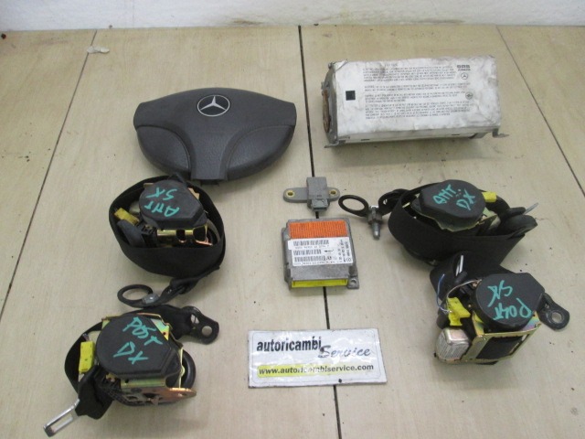 KIT AIRBAG KOMPLET OEM N. 9342 KIT AIRBAG COMPLETO ORIGINAL REZERVNI DEL MERCEDES CLASSE A W168 5P V168 3P 168.031 168.131 (1997 - 2000) DIESEL LETNIK 1998