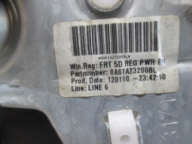 MEHANIZEM VETROBRANSKEGA STEKLA PREDNJIH VRAT OEM N. 8A61A23200BL ORIGINAL REZERVNI DEL FORD FIESTA CB1 CNN MK6 (09/2008 - 11/2012) BENZINA/GPL LETNIK 2010