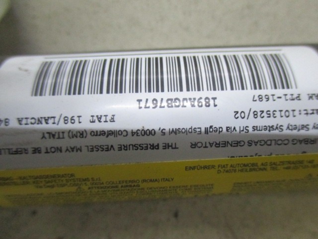 ZRACNA BLAZINA GLAVA LEVA OEM N. 518478370 ORIGINAL REZERVNI DEL FIAT BRAVO 198 R (2010 - 2014) DIESEL LETNIK 2011