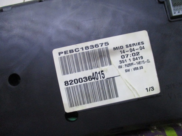 KILOMETER STEVEC OEM N. 8200364015 ORIGINAL REZERVNI DEL RENAULT MEGANE MK2 BM0/1 CM0/1 EM0/1 KM0/1 LM0/1 BER/GRANDTOUR  (10/2002 - 02/2006) DIESEL LETNIK 2004